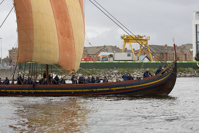 recreation of a Viking longship