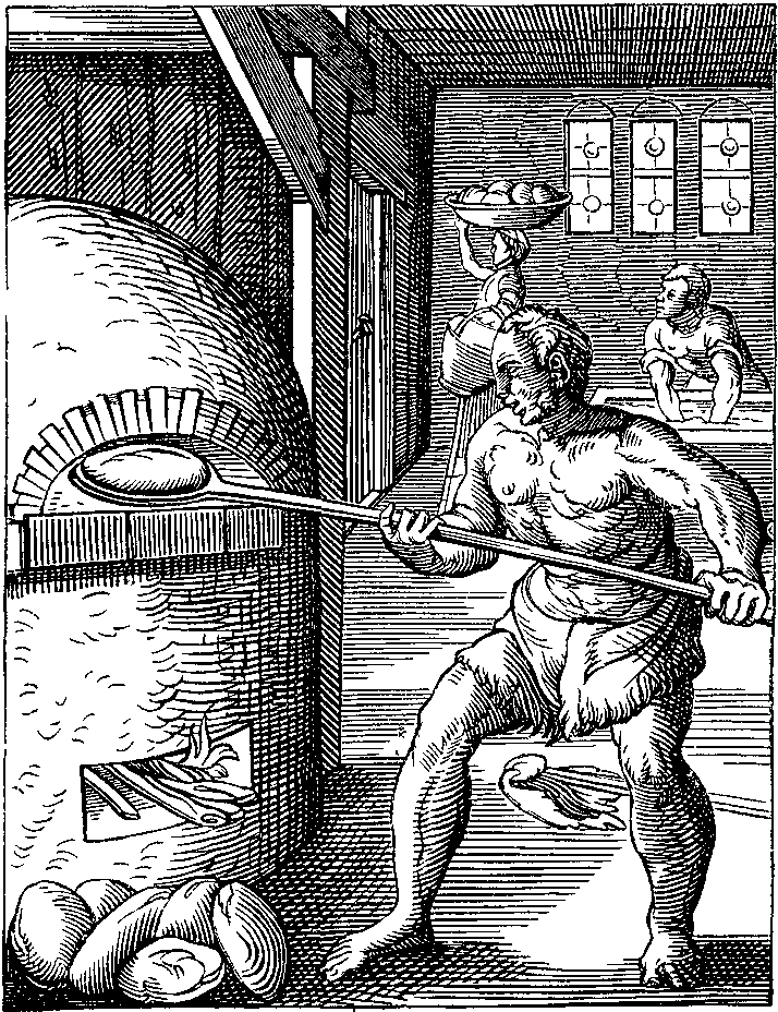 engraving of a sixteenth-century baker