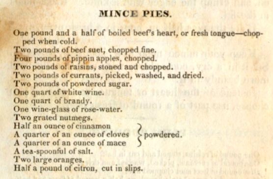 Eliza Leslie's recipe for mince pies