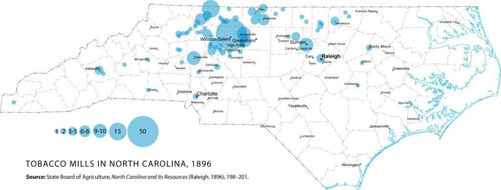 tobacco mills in North Carolina, 1896