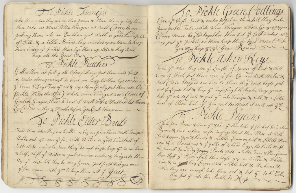 18th century manuscript cookbook